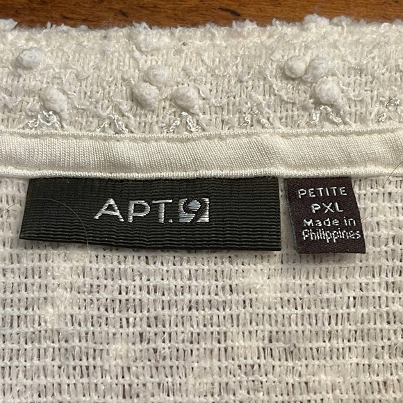 APT 9 Sequin Sweater Womens Sz Petite XL White Pullover Wide Neck 0:0:1:A-0012 - Picture 5 of 6